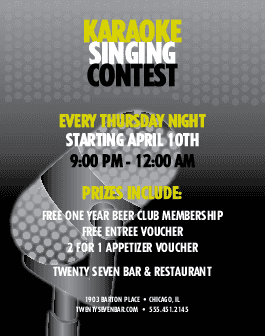 karaoke event flyer restaurant flyer